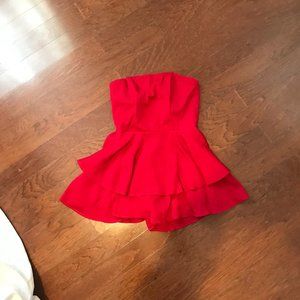 Showpo. Red Romper with Ruffles